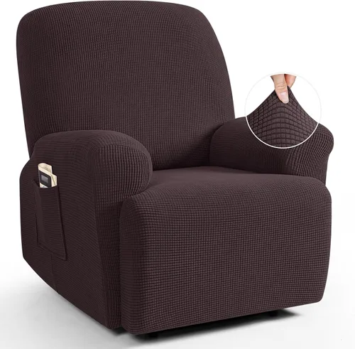 Vista 37 de TAOCOCO Funda reclinable de 4 piezas, funda elástica para sofá reclinable de 4 piezas, funda reclinable con 1 asiento, protector de sofá suave