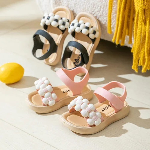 Vista 4 de USYFAKGH Sandalias deslizantes para niños y niñas, sandalias de ducha para niños, sandalias de verano gruesas, impermeables, suela suave, sandalias