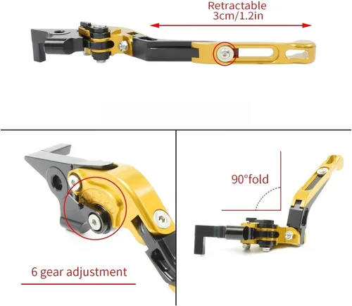 Vista 4 de Motorcycle Clutch Lever for FZ8 FZ-8 2011 2012 2013 2014 2015 2016-2020 Motorcycle Adjustable Folding Extendable Brake Clutch Levers Handle