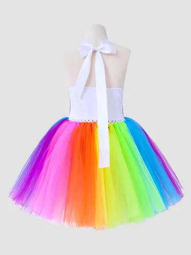 Vista 2 de Doctor Unicorn Conjunto de disfraz de unicornio para niñas, vestido de unicornio tutú con diadema