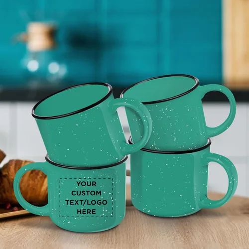 Vista 9 de DISCOUNT PROMOS Juego de 100 tazas de café personalizadas de cerámica para fogata, 13 onzas, paquete personalizado a granel, perfecto para té