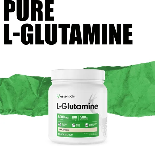 Vista 3 de Bucked Up L-Glutamina 17.64 oz en polvo, sin gluten, sin OMG, sin sabor (100 porciones)