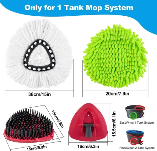 Vista 7 de Cabezales de repuesto para mopa de Ocedar, cabezal de repuesto para mopa o Cedar Easywring 1 tanque, cabezal de repuesto para mopa giratoria.