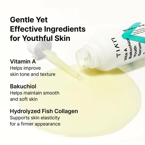 Vista 7 de TIAM Vita A Bakuchiol Suero juvenil, 1.35 onzas líquidas, suero antienvejecimiento para arrugas y manchas oscuras, mejora la firmeza y elasticidad