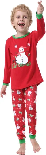 Vista 7 de YIJIU Pijamas de Navidad con estampado de ciervos y tótem de manga larga