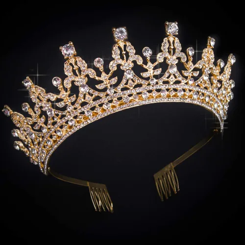 Vista 8 de COCIDE Tiaras negras y coronas para mujer, corona de reina tiara de princesa para niñas, diamantes de imitación, fiesta, damas de honor, boda