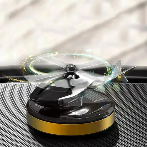 Vista 10 de Ambientador de coche Fancemot Helicopter Ambientador solar giratorio para automóvil, perfume de coche de avión, diseño de hélice, fragancia