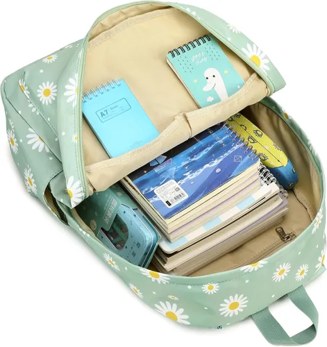 Vista 6 de CAMTOP Juego de morral y lonchera para niñas de preescolar y primaria