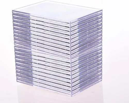 Vista 2 de Fundas para tarjetas coleccionables, 20 unidades, protectores de tarjetas de acrílico duro, ladrillo transparente + 5 soportes de exhibición