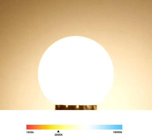 Vista 2 de Bombillas tipo globo G14 G45 3W E26/E27 Edison tornillo 120V blanco cálido, paquete de 2 unidades 3W, no regulable, 260 lúmenes, para espejo