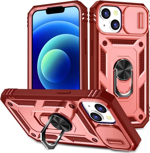 Vista 54 de Funda para iPhone 14, a prueba de golpes, resistente a los impactos, con lente deslizante protectora para iPhone 14 (6.1 pulgadas) (azul)