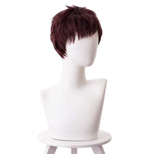 Vista 2 de XiongXiongLe Peluca de Halloween, cosplay, anime, My Hero Academia, Overhaul Cos, juego de rol, sintético marrón, pelucas de pelo corto en capas