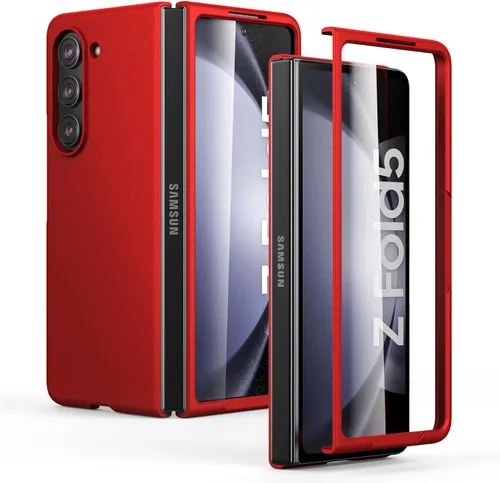 Vista 15 de Funda delgada para Galaxy Z Fold 5, [película de pantalla frontal dura transparente incorporada + parte trasera de policarbonato duro]