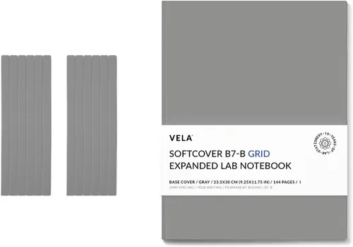 Vista 15 de Vela Sciences B7-D - Cuaderno expandido de laboratorio de tapa blanda, 9.25 x 11.75 pulgadas (9.3 x 11.8 in), 144 páginas, encuadernado permanente
