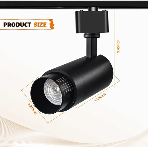 Vista 3 de Cabezales de iluminación LED con zoom de 12 W, 2700-6500 K, luz de riel ajustable tipo H de 15 ° a 60 °, ángulo de haz regulable brillante