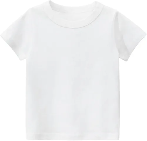 Vista 7 de Paquete de 7 camisetas de algodón suave para el verano para niños y niñas camisetas básicas de manga corta y cuello redondo