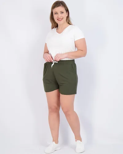 Vista 4 de Paquete de 3 pantalones cortos deportivos para mujer, pantalones cortos para correr, entrenamiento, yoga, sudadera con bolsillos