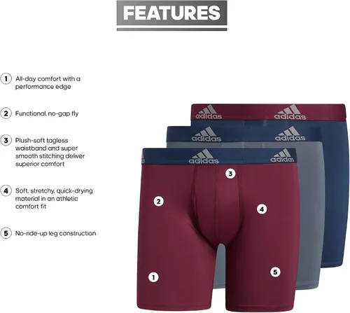 Vista 2 de adidas Performance - Calzoncillos tipo bóxer para hombre (3 unidades)