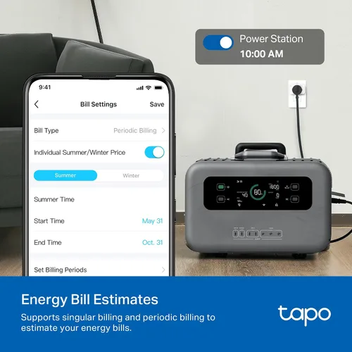 Vista 5 de TP-Link Tapo Enchufe inteligente Mini, Compatible con Matter, Compatible con Alexa, Google Home y Samsung SmartThings, Monitoreo de energía, 15A