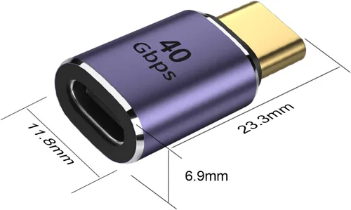 Vista 6 de AreMe - Paquete de 2 adaptadores USB C macho a hembra, color morado