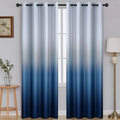 Vista 99 de SimpleHome Cortinas degradadas degradadas para oscurecer la habitación de 36 pulgadas de largo para dormitorio, con ojales y bloqueo de luz Negro