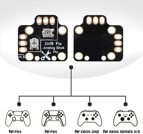 Vista 5 de 1 par de controladores analógicos Stick Drift Fix Mod para Xbox One PS4 PS5 Switch Pro Gamepad Game Handle Joystick Drift Repair Board (negro)