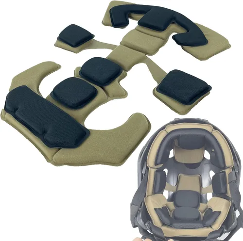 Vista 5 de ATAIRSOFT Juego de almohadillas protectoras tácticas para casco de repuesto universal de espuma de memoria interna, compatible con Segunda