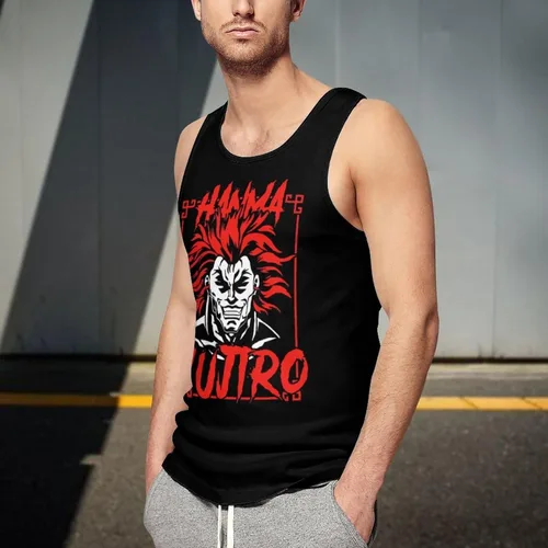 Vista 4 de Baki The Grappler Yujiro Hanma - Camiseta sin mangas para hombre, impresión 3D, para verano, casual, correr, entrenamiento, chaleco deportivo