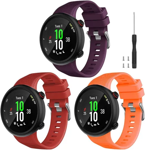 Vista 11 de Compatible con Garmin Forerunner 45, correa de repuesto deportiva de silicona suave, pulsera de fitness para Garmin Forerunner 45 Smartwatch Negro