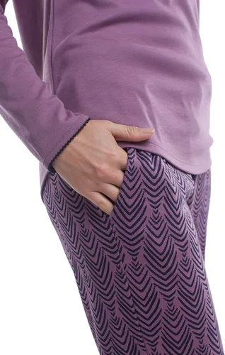 Vista 6 de Conjunto de pijama de algodón Pima increíblemente suave para mujer - El conjunto de manga larga