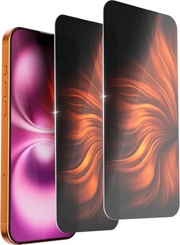 Vista 9 de Paquete de 2 protectores de pantalla de privacidad para iPhone 11 Pro Max/XS Max, vidrio templado antiespía, efecto espejo colorido degradado