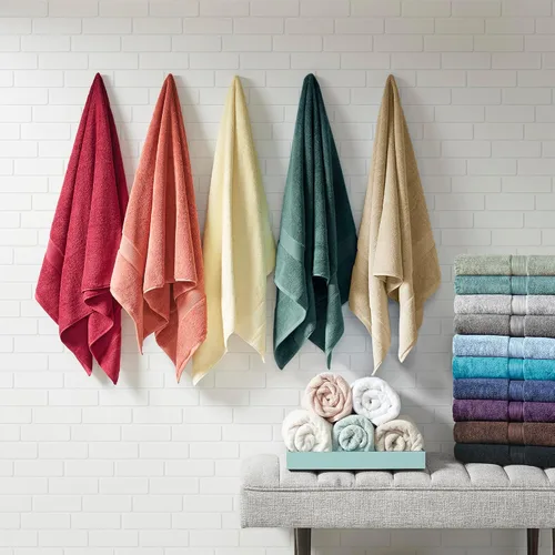 Vista 6 de Madison Park Juego de 8 toallas de baño de 800 GSM, 100% algodón, color Aqua
