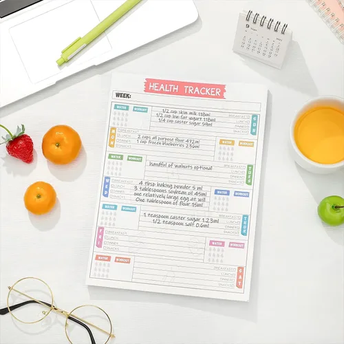 Vista 4 de 80 páginas semanales de entrenamiento de salud, diario de dieta diaria, planificador de ejercicios, diario de fitness, diario de bienestar de año