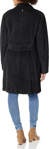 Vista 2 de DKNY Ropa de abrigo de lana elegante para mujer, chaqueta asimétrica con botones