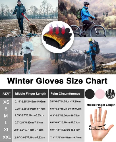 Vista 6 de RIGWARL Guantes impermeables para clima frío y frío, guantes de invierno para hombres y mujeres con pantalla táctil