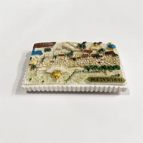 Vista 5 de Imán de nevera 3D de Jerusalén, regalo de recuerdo de resina, hecho a mano, para nevera, colección de decoración para el hogar y la cocina