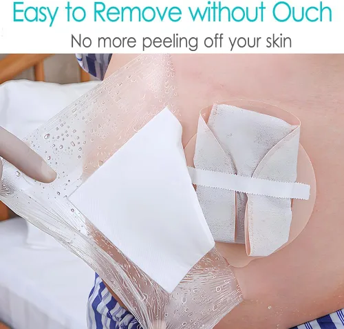 Vista 4 de Ostomy - Funda de ducha impermeable para bolsa de ostomía, protector de ducha, protector de ducha, colostomía, bolsas de baño, vendaje adhesivo