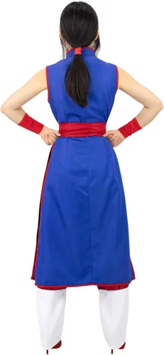 Vista 2 de DAZCOS Disfraz de cosplay de anime azul Cheongsam para adultos, talla M