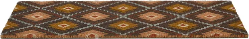 Vista 5 de Main + Mesa Felpudo de fibra de coco natural con estampado geométrico de nómadas, multicolor