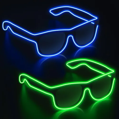 Vista 17 de YouRfocus Gafas inalámbricas con luz LED que brillan en la oscuridad para fiestas rave, EDM (azul)