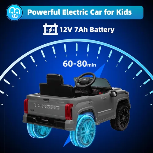 Vista 2 de MINIATURE MOTORS Camioneta eléctrica de 12 V con batería de 7 Ah para niños, camioneta eléctrica con maletero con control remoto, Bluetooth, música