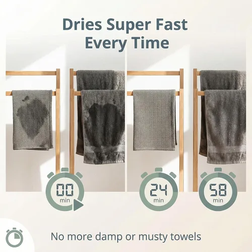 Vista 4 de Pure Linen - Juego de 2 toallas de baño pequeñas de 20 x 40 pulgadas de secado rápido para pieles sensibles, toallas finas para baño, toalla ligera