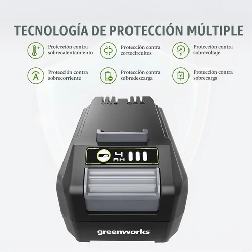 Vista 2 de Greenworks - Batería de iones de litio de 24 V y 4.0 Ah (batería original Greenworks/ compatible con 125+ herramientas)