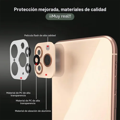 Vista 4 de Adhesivo para lente de iPhone XR/X Convert to iPhone 11/11 Pro/11 Pro Max, protector de lente de cámara para iPhone XR/X/XS/XS Max, cubierta