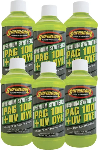Vista 6 de TSI Supercool P100-8D Aceite PAG Viscosidad 100 con tinte U/V 8 onzas 1-Pack