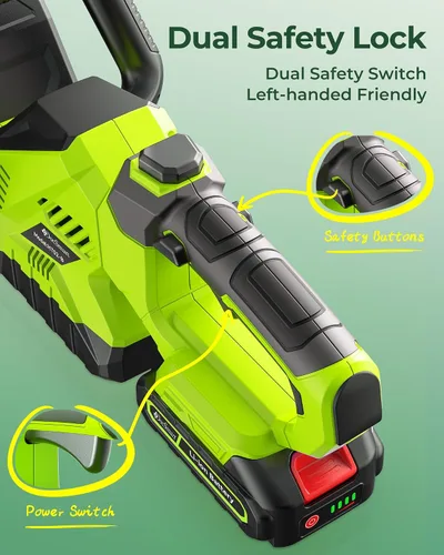 Vista 6 de Cortasetos inalámbricos con batería, motor sin escobillas de 3000 RPM Verde