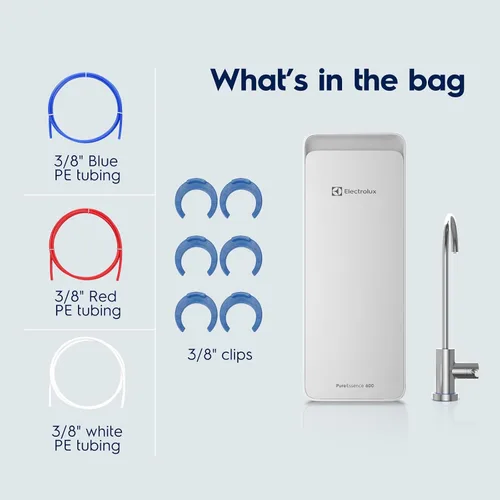 Vista 8 de Electrolux Sistema de ósmosis inversa sin tanque WiFi 600GPD, pH mineral alcalino, pH mineral alcalino, filtro RO 3:1 puro para drenar debajo