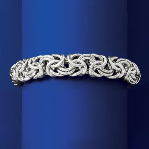 Vista 4 de Ross-Simons Italian Sterling Silver Large Byzantine Bracelet