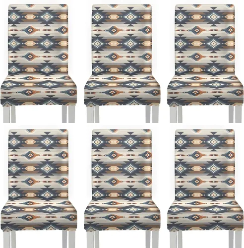 Vista 31 de Rnyleeg Juego de 1 fundas para sillas étnicas para sala de estar, sin brazos, estampado tribal azteca, elásticas, fundas protectoras para sillas