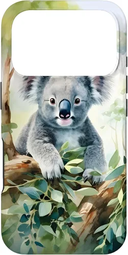 Vista 30 de Adorable Koala in a Tree Watercolor Case for iPhone 17